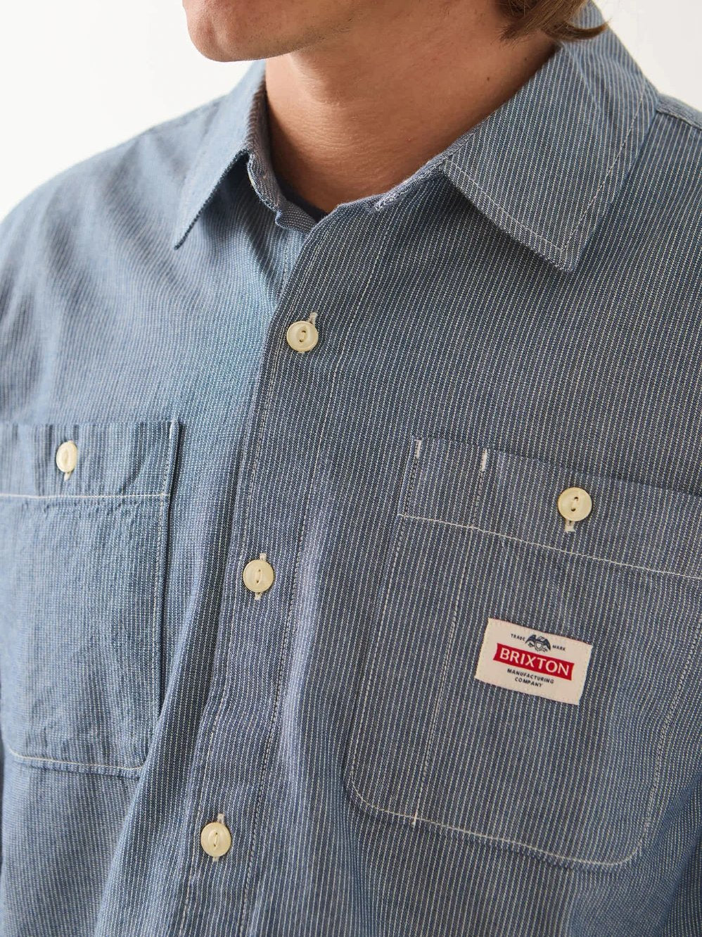 BRIXTON TRADEMARK SHIRT BLUE CHAMBRAY 