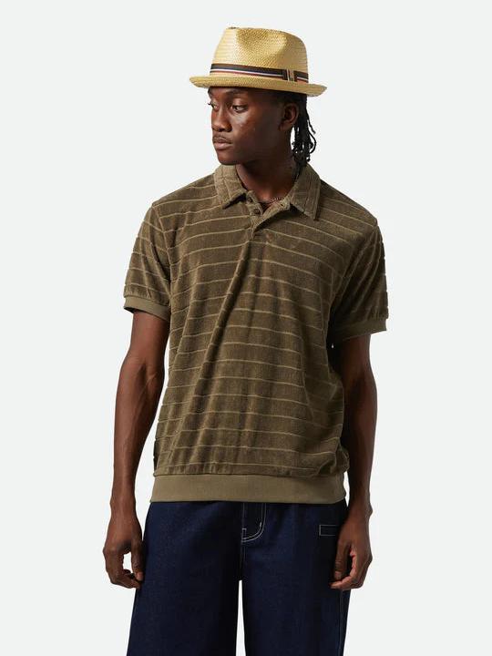 BRIXTON WEEKEND TERRY CLOTH S/S POLO IVY GREEN