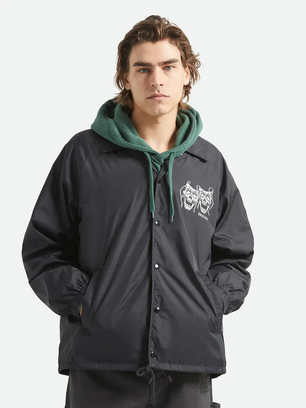 BRIXTON WATCHMAN LIGHTWEIGHT COACHES JACKET BLACK 