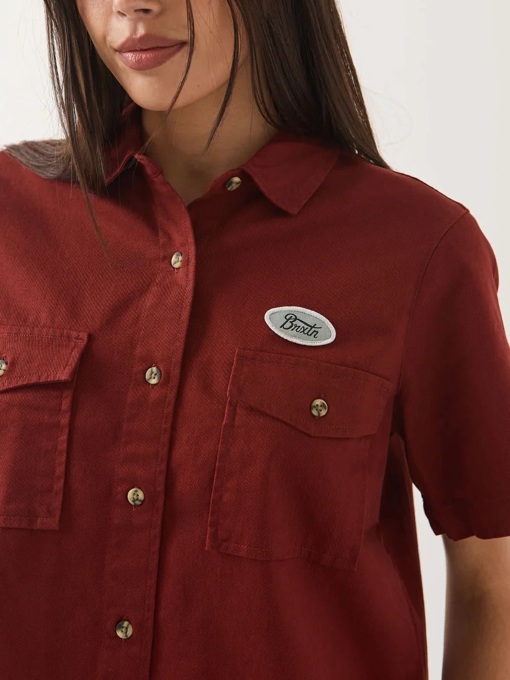 BRIXTON MECHANICS WOVEN SHIRT DARK BRICK 