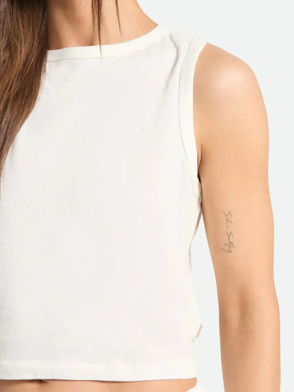 BRIXTON CAREFREE ORGANIC CROPPED TANK OFF WHITE
