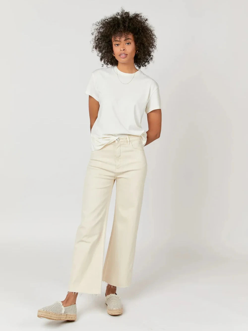 OLIVER LOGAN ABERDEEN WIDE LEG CROP JEAN ECRU 
