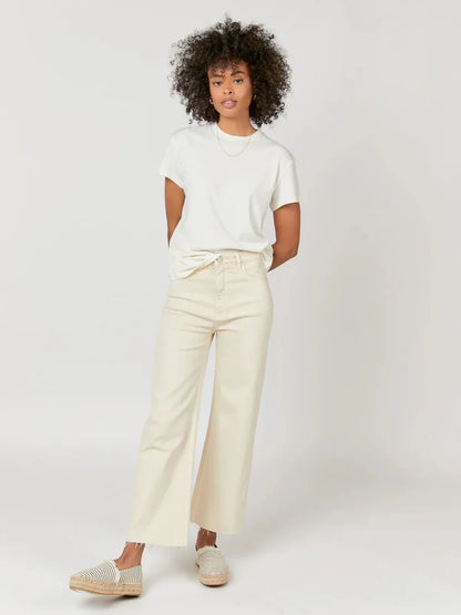 OLIVER LOGAN ABERDEEN WIDE LEG CROP JEAN ECRU 