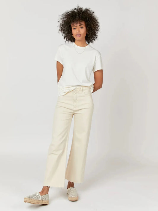 OLIVER LOGAN ABERDEEN WIDE LEG CROP JEAN ECRU 
