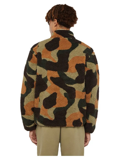 DICKIES MOUNT HOPE CAMO SHERPA FLEECE JACKET IMPERIAL GREEN