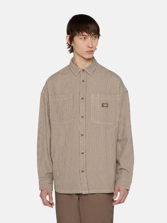 DICKIES HICKORY L/S SHIRT MUSHROOM 