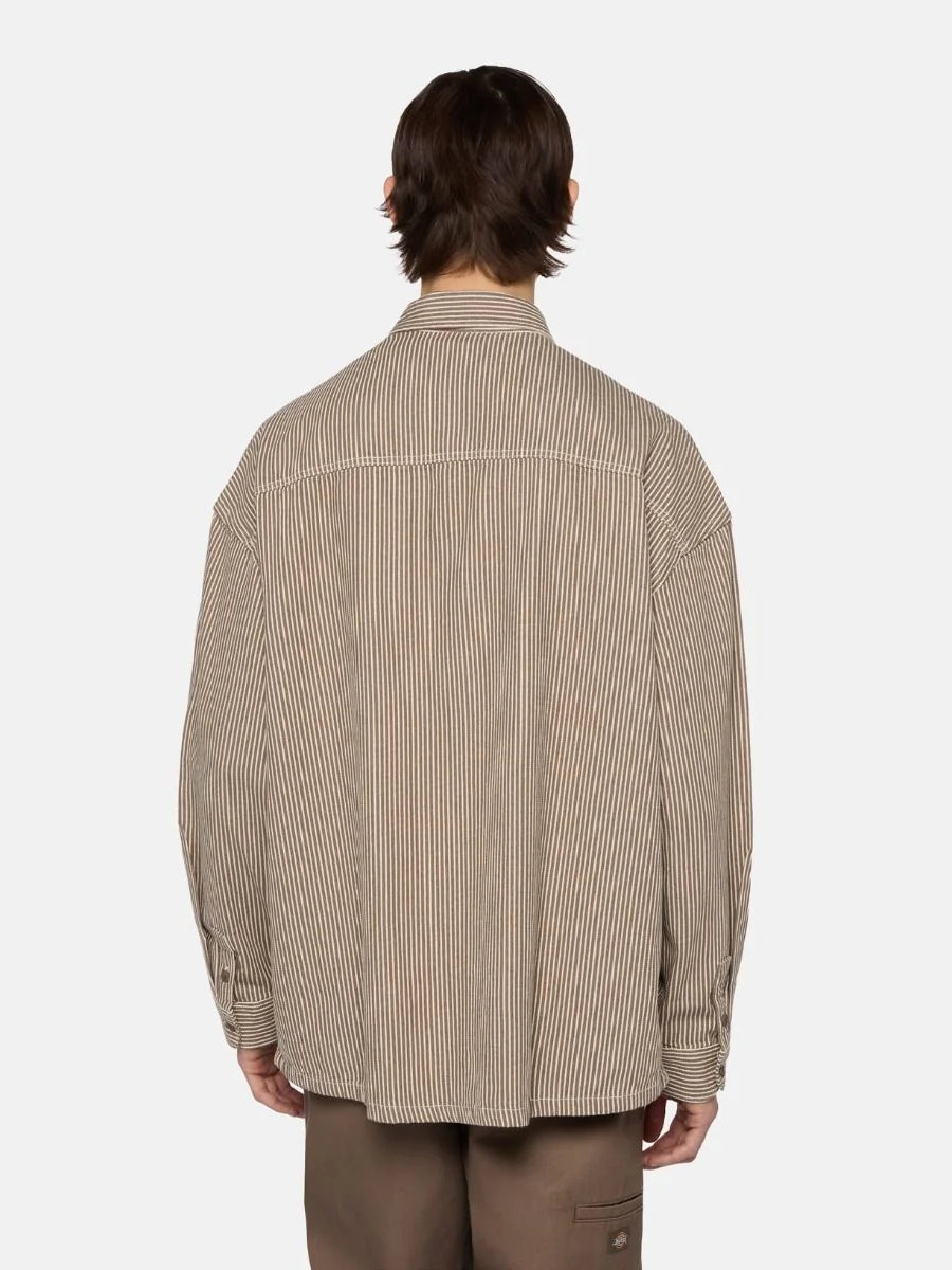 DICKIES HICKORY L/S SHIRT MUSHROOM