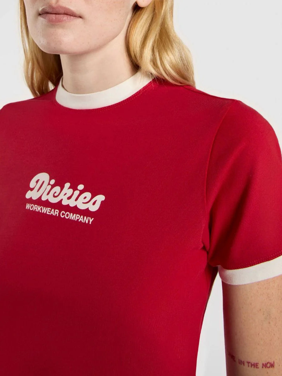 DICKIES LEWISTOWN RINGER SS TEE ENGLISH RED