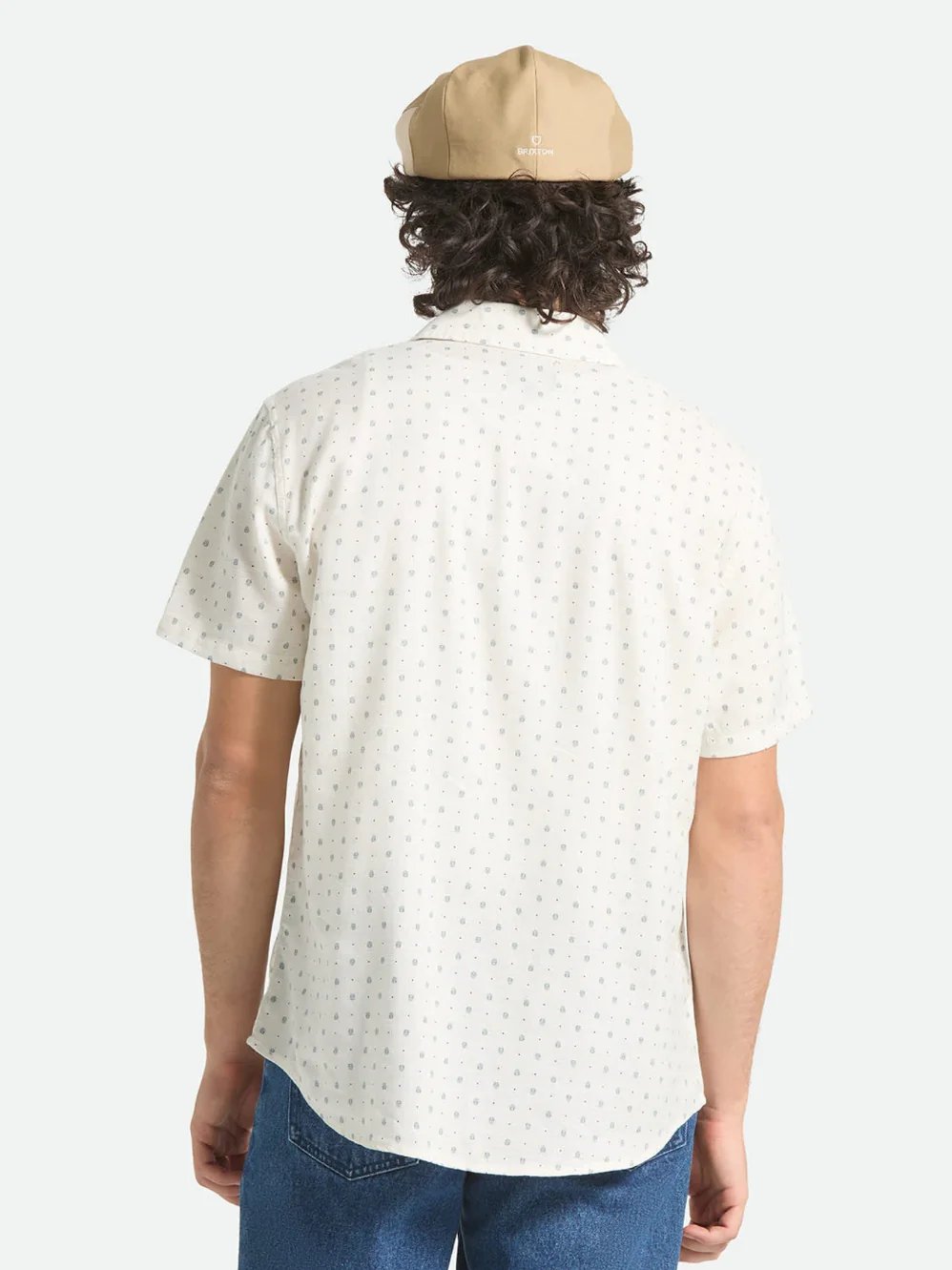 BRIXTON CHARTER SLUB SHORT SLEEVE SHIRT OFF WHITE MICRO GEO