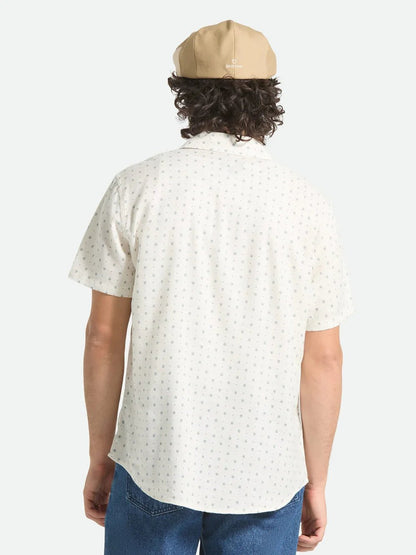 BRIXTON CHARTER SLUB SHORT SLEEVE SHIRT OFF WHITE MICRO GEO
