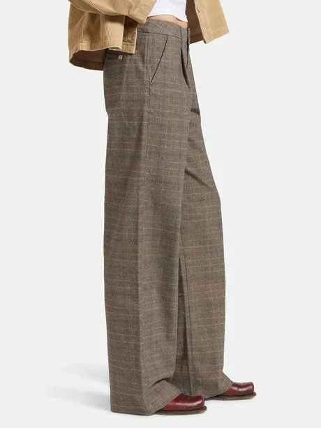 BRIXTON LUDLOW TROUSER PANT BROWN/CREAM HOUNDSTOOTH