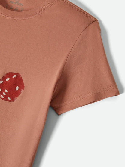 BRIXTON TOSSED DICE CREW T-SHIRT ITALIAN CLAY 