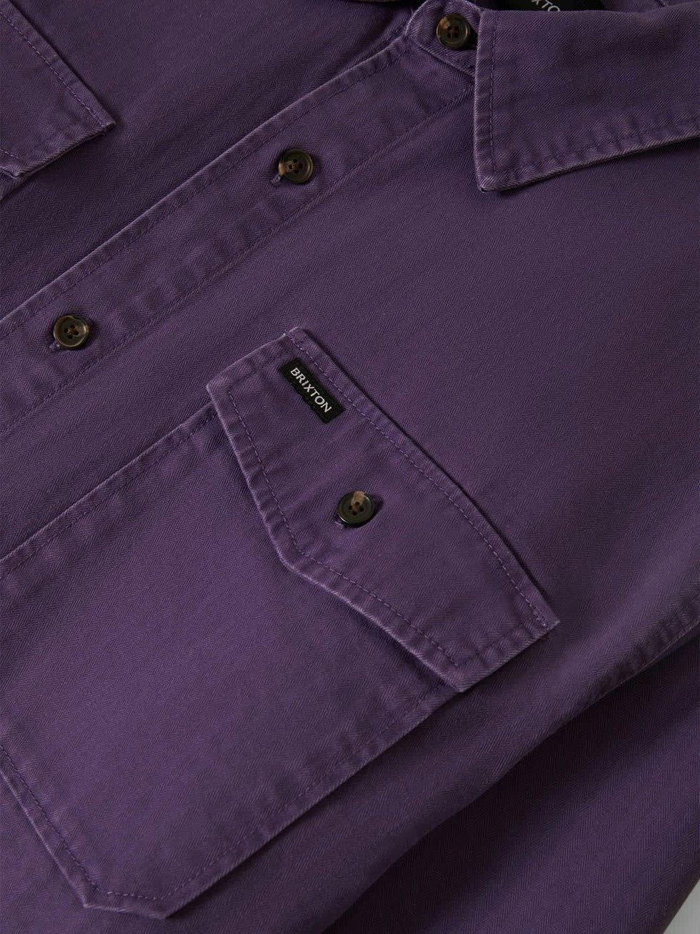 BRIXTON HERRINGBONE RELAXED OVERSHIRT PUNK PURPLE