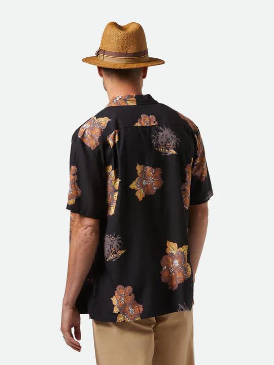 BRIXTON ROMA STRAW FEDORA COFFEE