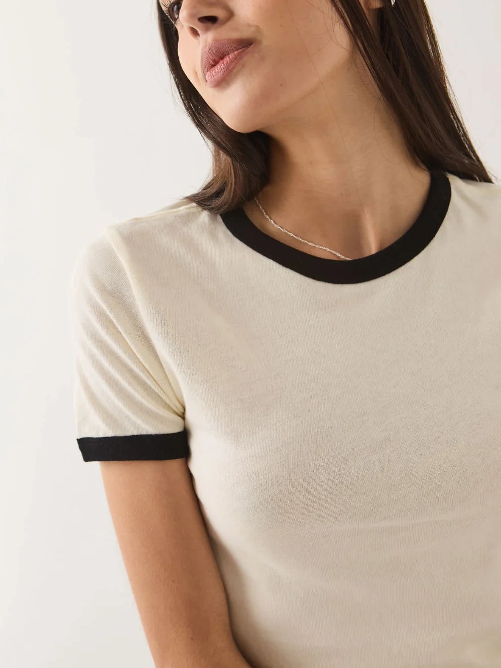 BRIXTON CAREFREE ORGANIC GARMENT DYE RINGER TEE