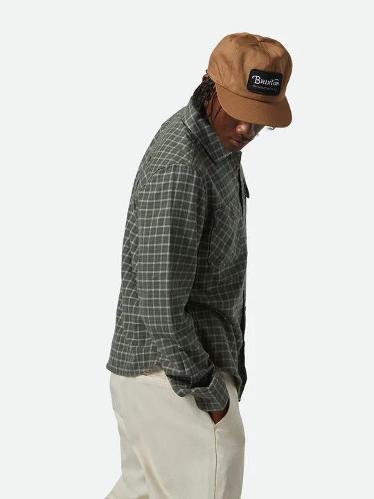 BRIXTON BOWERY LW ULTRA FLANNEL IVYGREEN/WHITE CAP