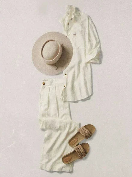 BRIXTON VINTAGE LINEN WOVEN SHIRTDRESS OFF WHITE