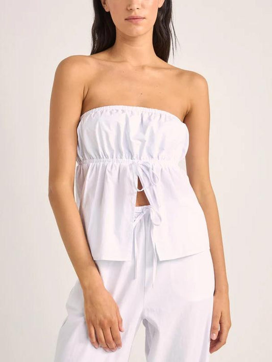 RHYTHM POSIE GATHERED TOP WHITE
