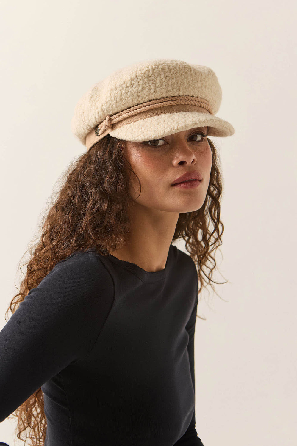 BRIXTON FIDDLER CAP NATURAL SHERPA 