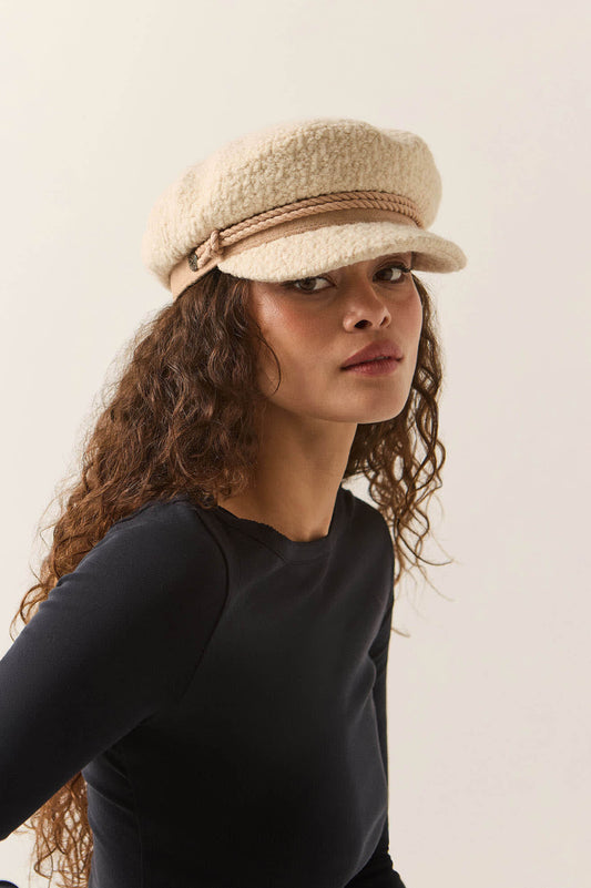 BRIXTON FIDDLER CAP NATURAL SHERPA 