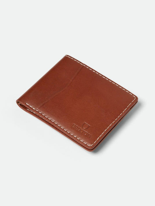 BRIXTON TRADITIONAL LEATHER WALLET BROWN 