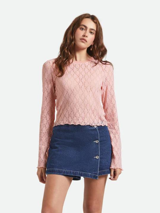 BRIXTON DOLLY SLIM L/S KNIT TOP MELLOW ROSE