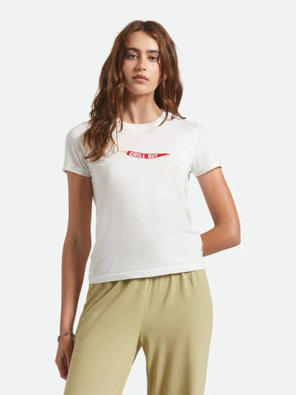 BRIXTON CHILL OUT FITTED CREW T-SHIRT OFF WHITE