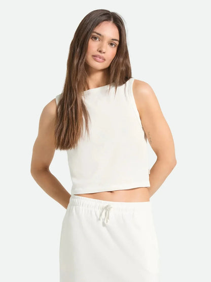 BRIXTON CAREFREE ORGANIC CROPPED TANK OFF WHITE