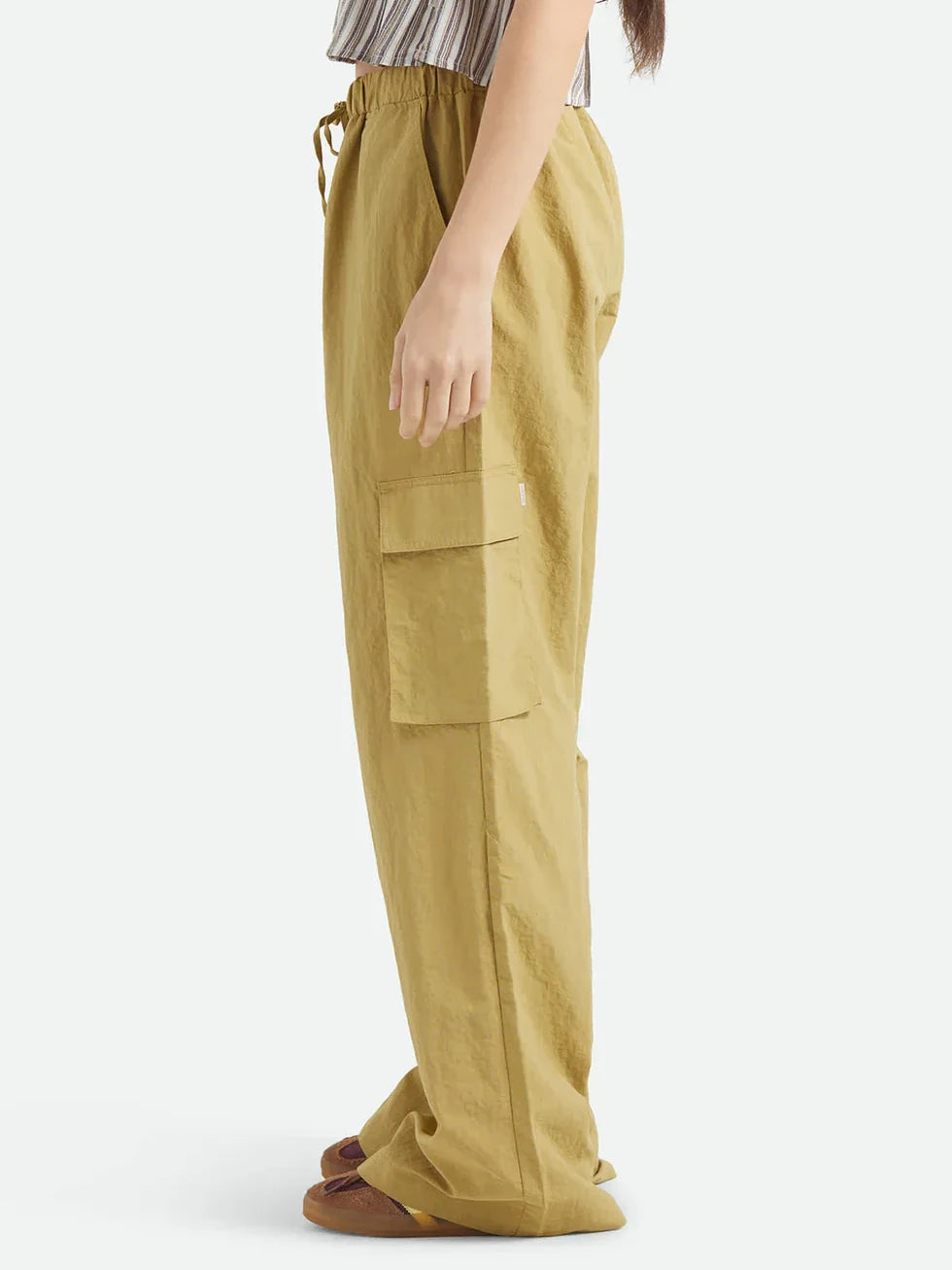 BRIXTON THE JETT LIGHTWEIGHT CARGO WIDE LEG PANT OLIVE STONE 