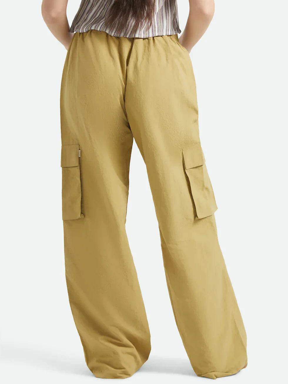 BRIXTON THE JETT LIGHTWEIGHT CARGO WIDE LEG PANT OLIVE STONE 