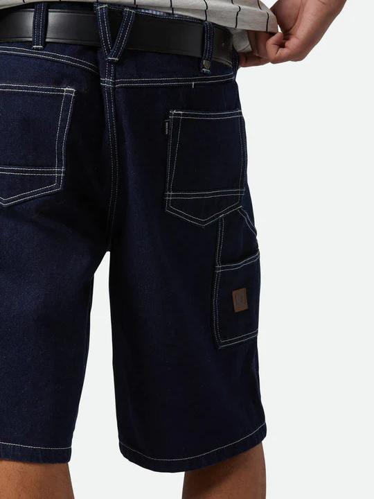 BRIXTON BUILDERS CARPENTER BAGGY SHORT RINSE DENIM 