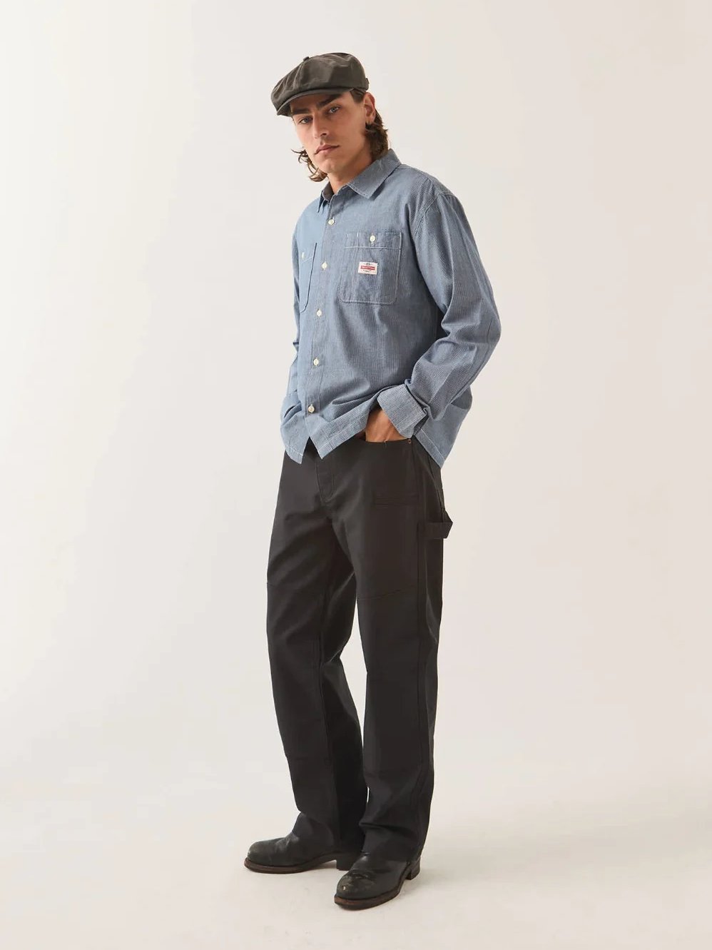 BRIXTON TRADEMARK SHIRT BLUE CHAMBRAY 