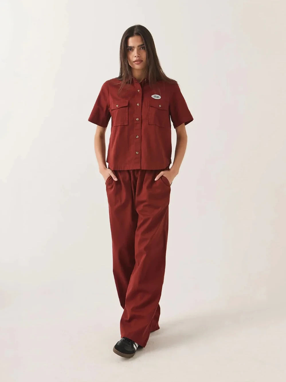 BRIXTON MECHANICS WOVEN SHIRT DARK BRICK 