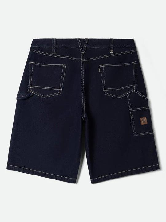 BRIXTON BUILDERS CARPENTER BAGGY SHORT RINSE DENIM 