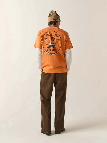 BRIXTON 76 MINUTE MAN STANDARD T-SHIRT WASHED ORANGE