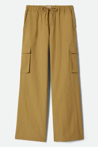 BRIXTON THE JETT LIGHTWEIGHT CARGO WIDE LEG PANT OLIVE STONE 