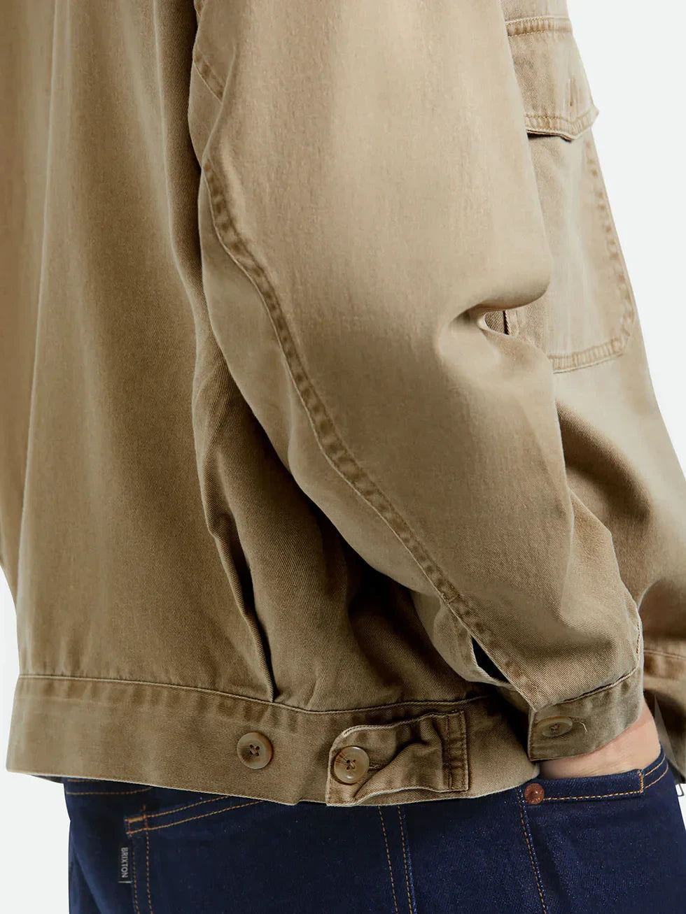 BRIXTON TRADEMARK LIGHTWEIGHT GARAGE JACKET WASHED KHAKI