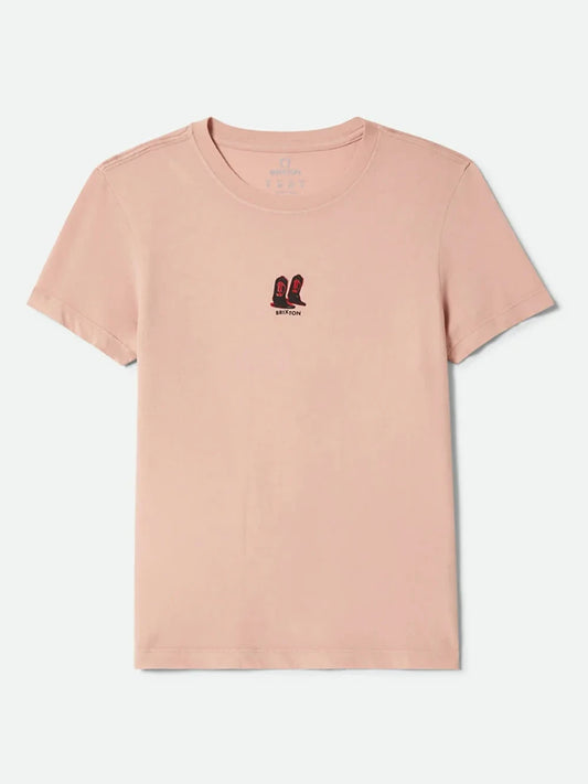 BRIXTON TWO BOOTS SLIM CREW TEE SILVER PINK 