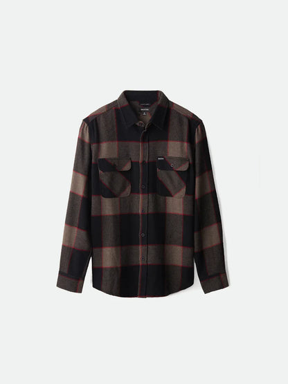 BRIXTON BOWERY FLANNEL HEATHER GREY/CHARCOAL 