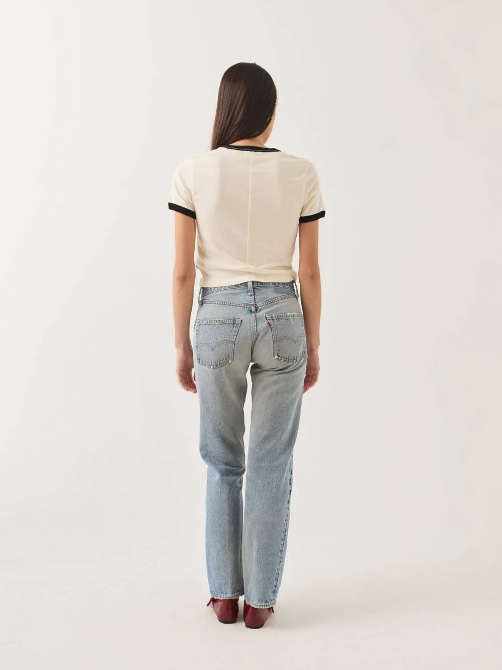 BRIXTON CAREFREE ORGANIC GARMENT DYE RINGER TEE