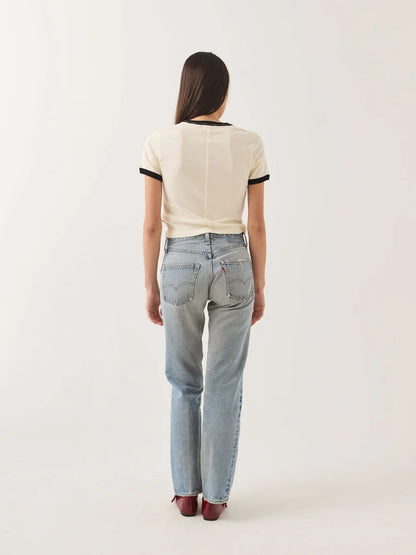 BRIXTON CAREFREE ORGANIC GARMENT DYE RINGER TEE