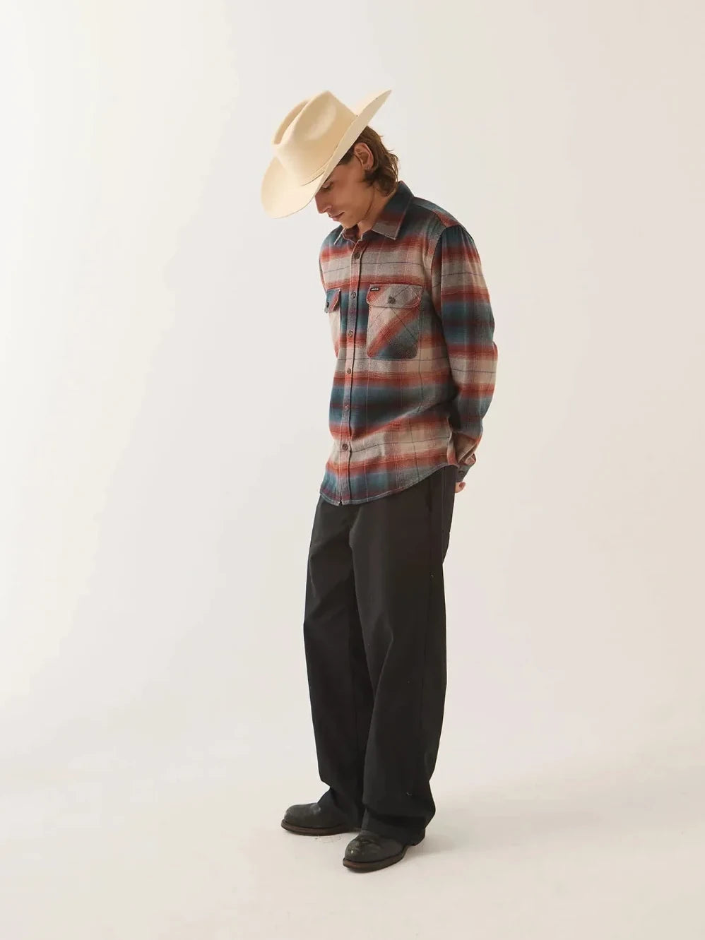 BRIXTON BOWERY FLANNEL MULTI SHADOW 