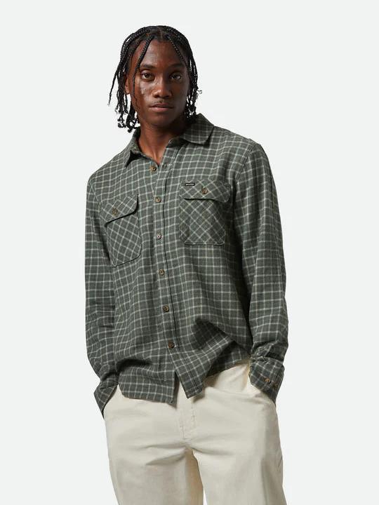 BRIXTON BOWERY LW ULTRA FLANNEL IVYGREEN/WHITE CAP