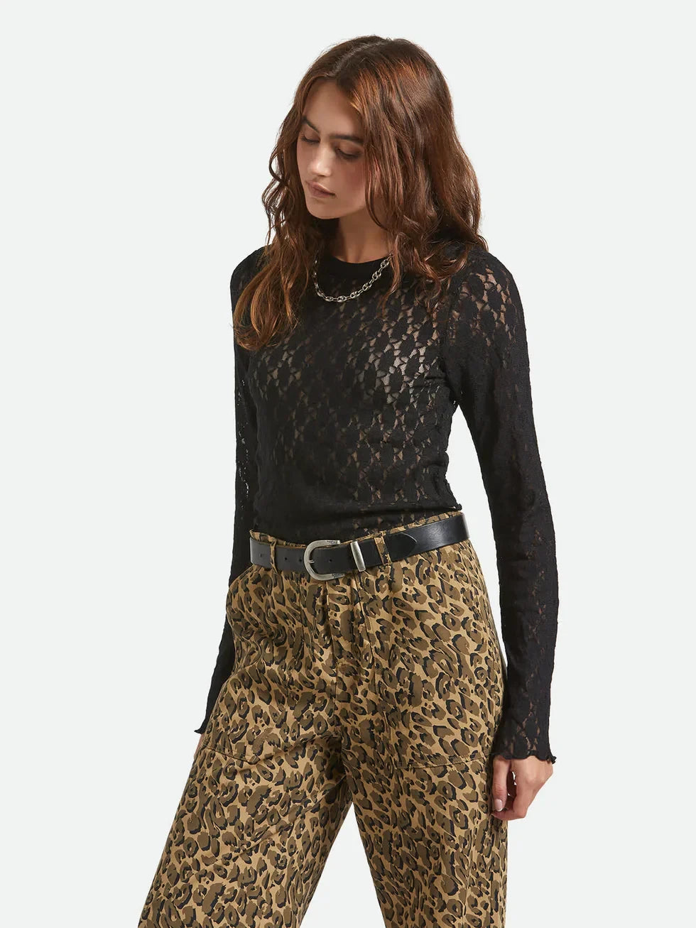 BRIXTON DOLLY SLIM LS KNIT TOP BLACK 