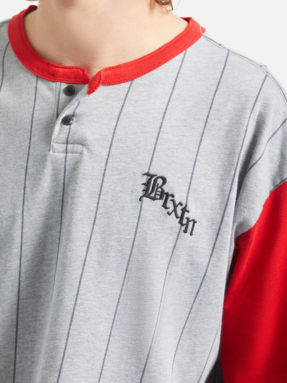 BRIXTON BOXY BASEBALL T-SHIRT HGREY