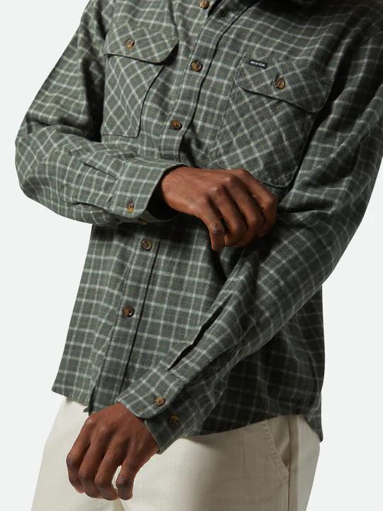 BRIXTON BOWERY LW ULTRA FLANNEL IVYGREEN/WHITE CAP