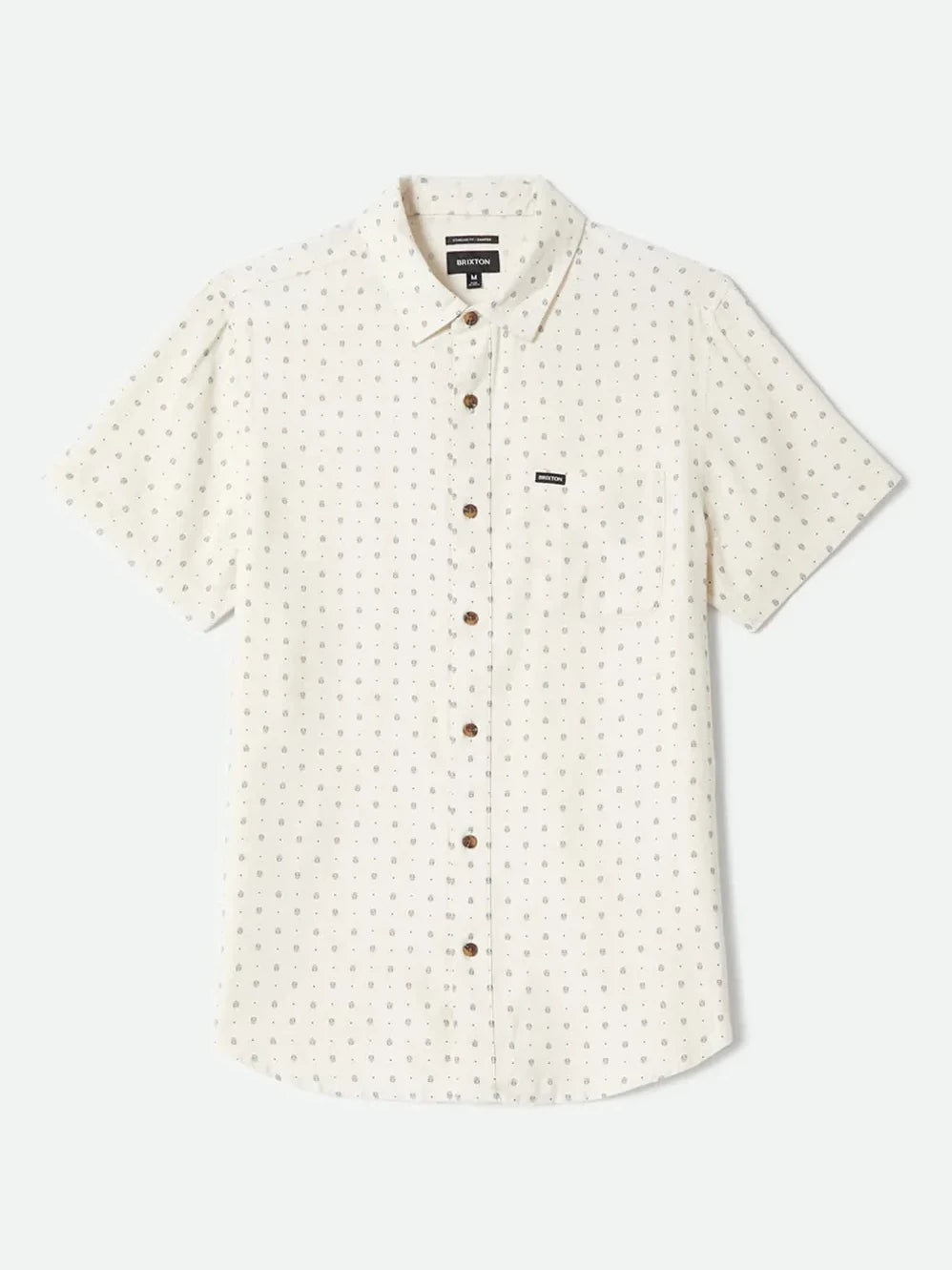 BRIXTON CHARTER SLUB SHORT SLEEVE SHIRT OFF WHITE MICRO GEO