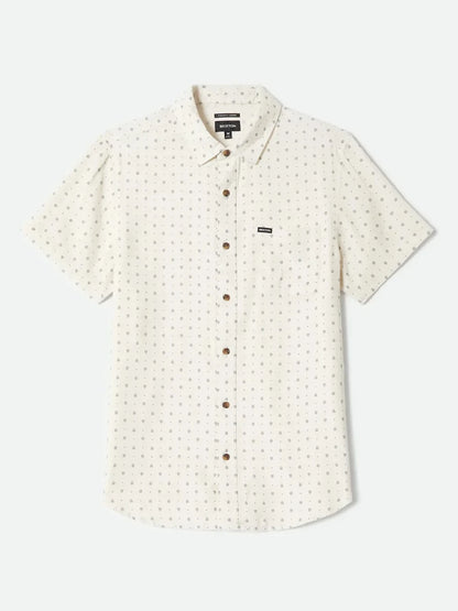 BRIXTON CHARTER SLUB SHORT SLEEVE SHIRT OFF WHITE MICRO GEO