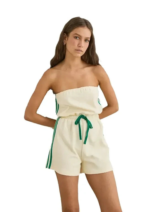 RHYTHM CARA TERRY ROMPER JADE 