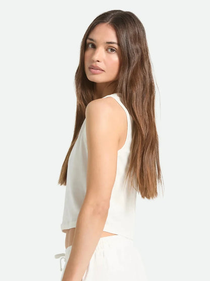 BRIXTON CAREFREE ORGANIC CROPPED TANK OFF WHITE